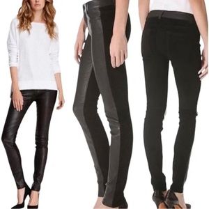 VINCE MIXED MEDIA LEATHER & SUEDE LEGGINGS